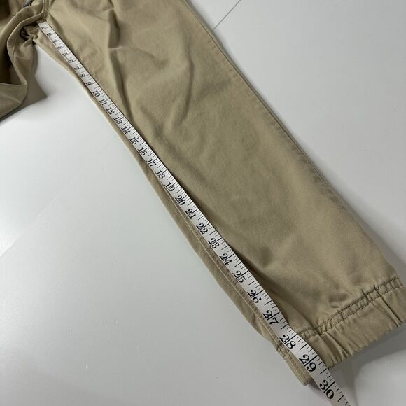 Aeropostale Stretch Jogger Khaki Pants Mens Sz S Tan Drawstring Pull On Casual - Picture 11 of 12